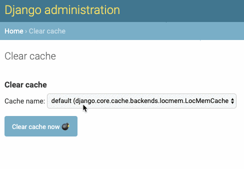Django ClearCache Admin UI demo