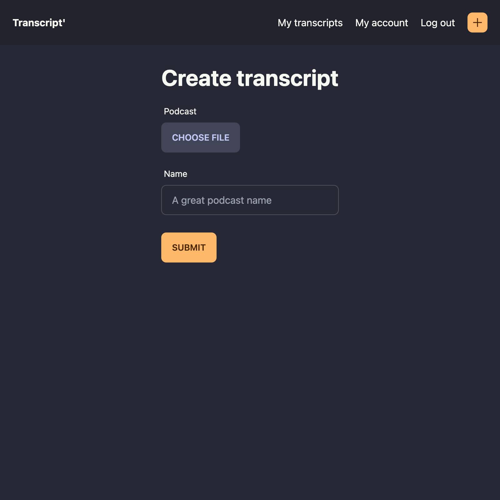 Create transcript screenshot