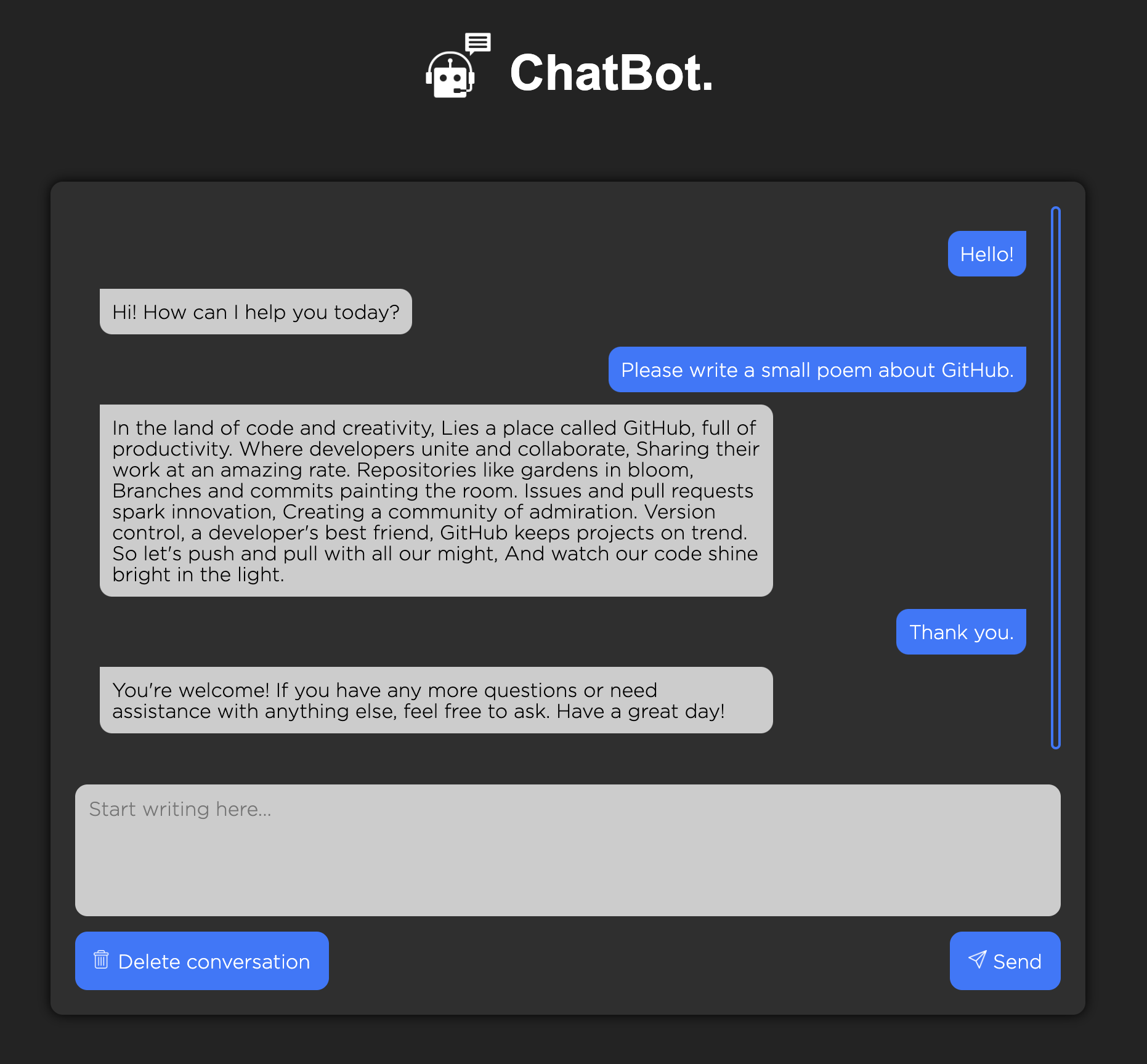 ChatBot Conversation