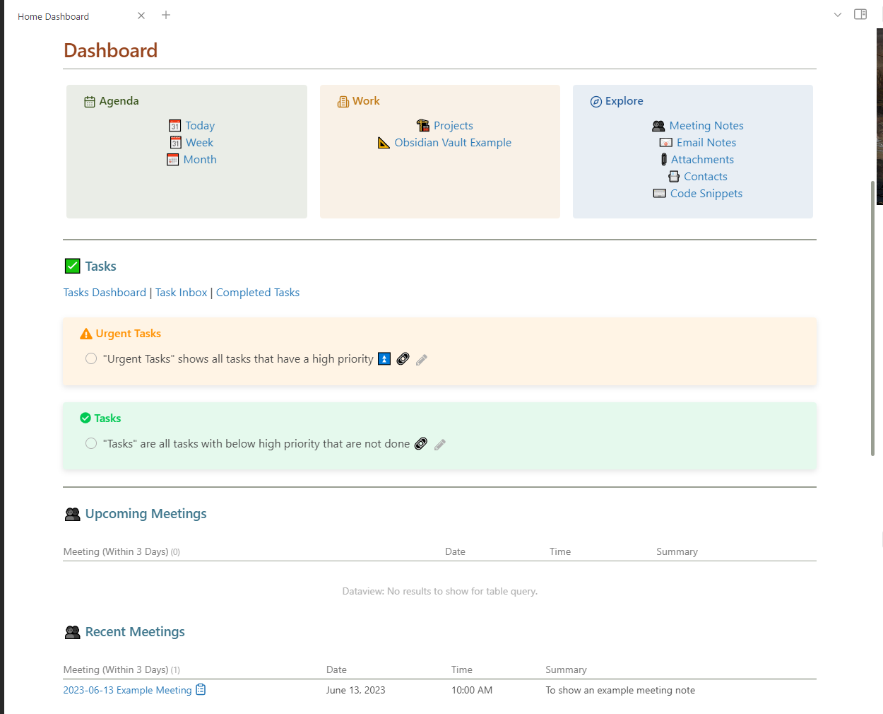 Home Dashboard