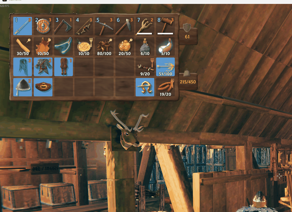 Inventory with pinned slots