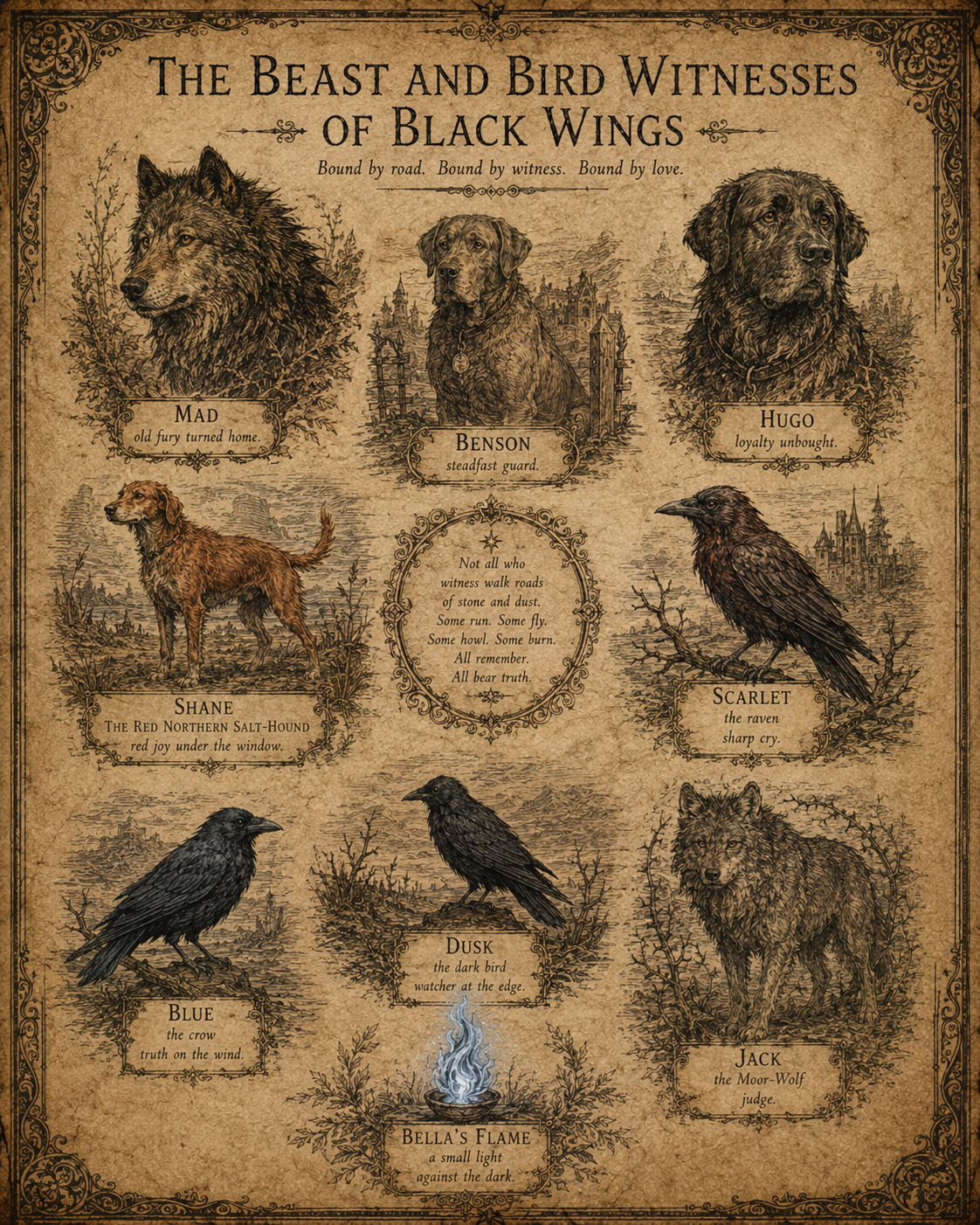 The Beast and Bird Witnesses of Black Wings