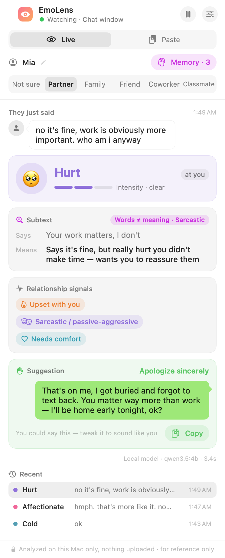 Reading sarcasm and subtext