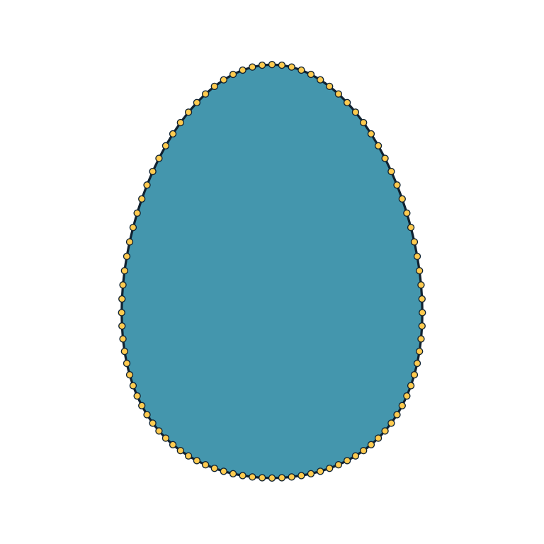Filled egg with visible edges and vertices