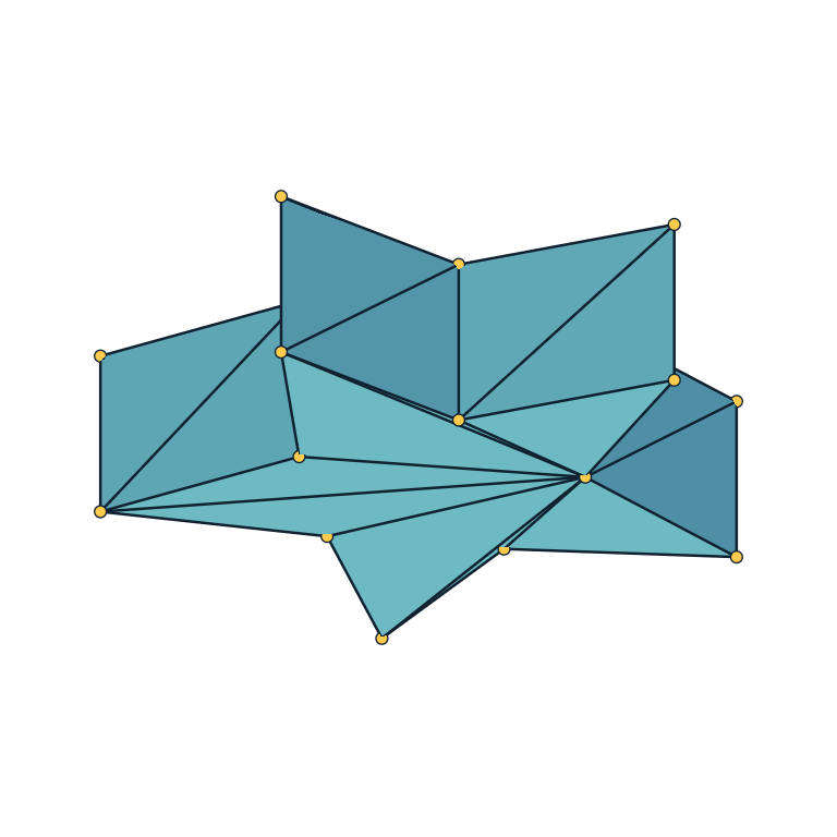 Planar star extruded into a solid with visible faces, edges, and vertices