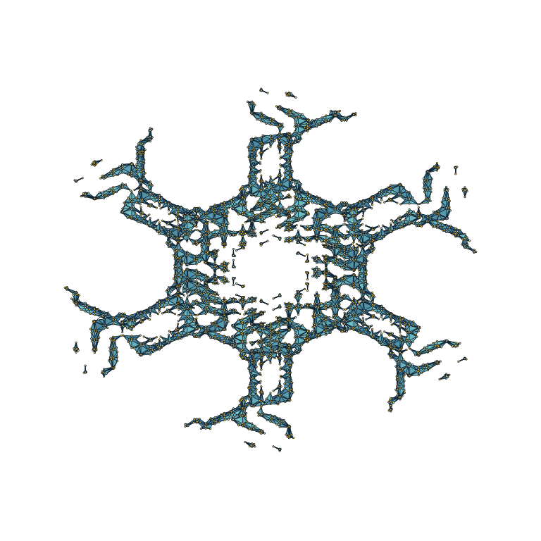 Bounded gyroid solid with visible faces, edges, and vertices