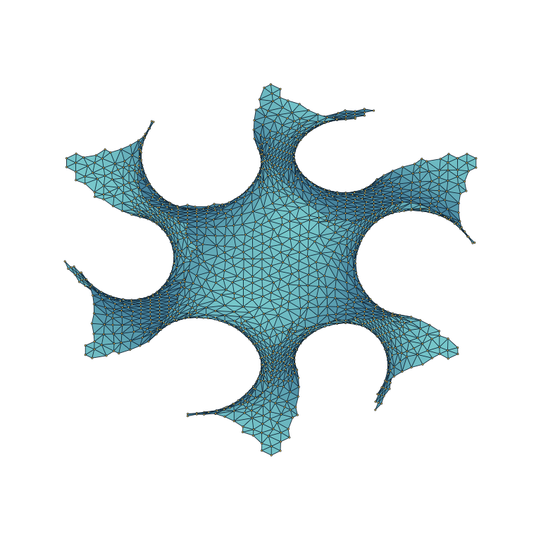 Bounded gyroid level surface with visible faces, edges, and vertices