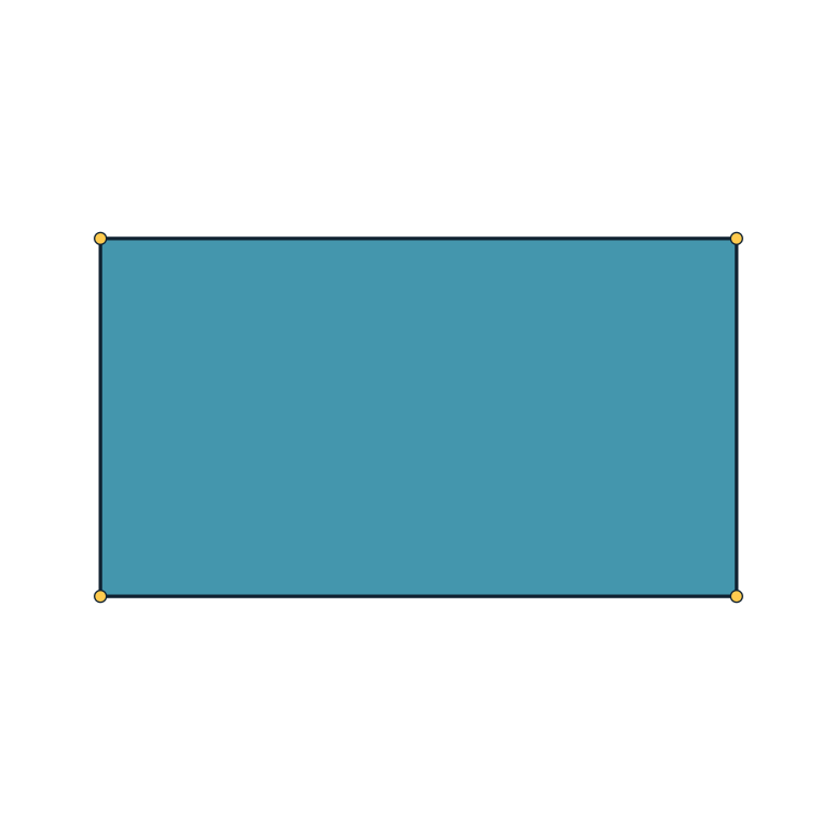 Filled rectangle with visible edges and vertices