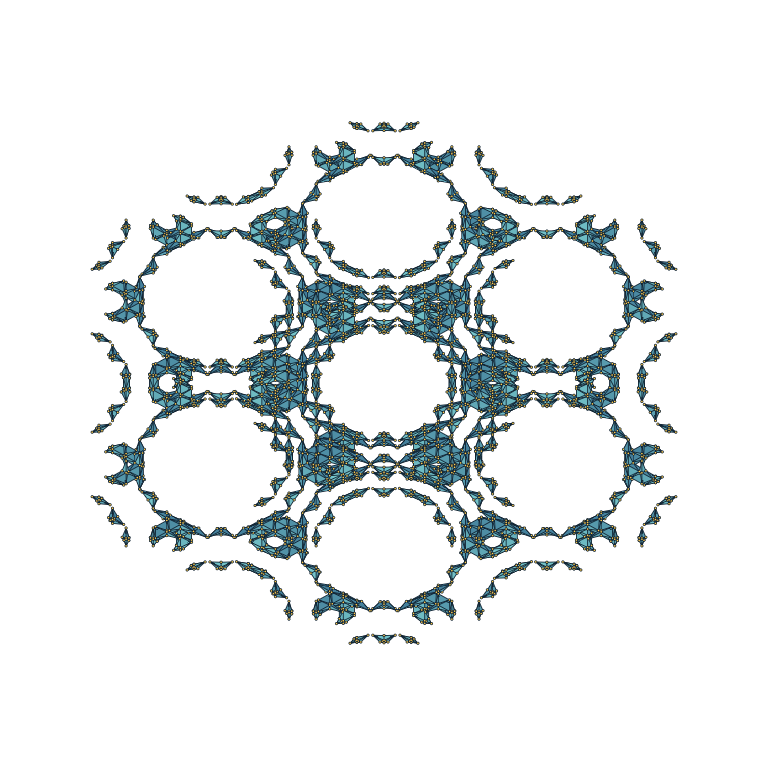 Bounded Schwarz-D solid with visible faces, edges, and vertices