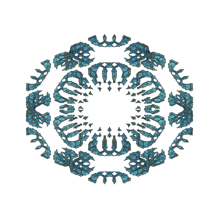 Bounded Schwarz-P solid with visible faces, edges, and vertices