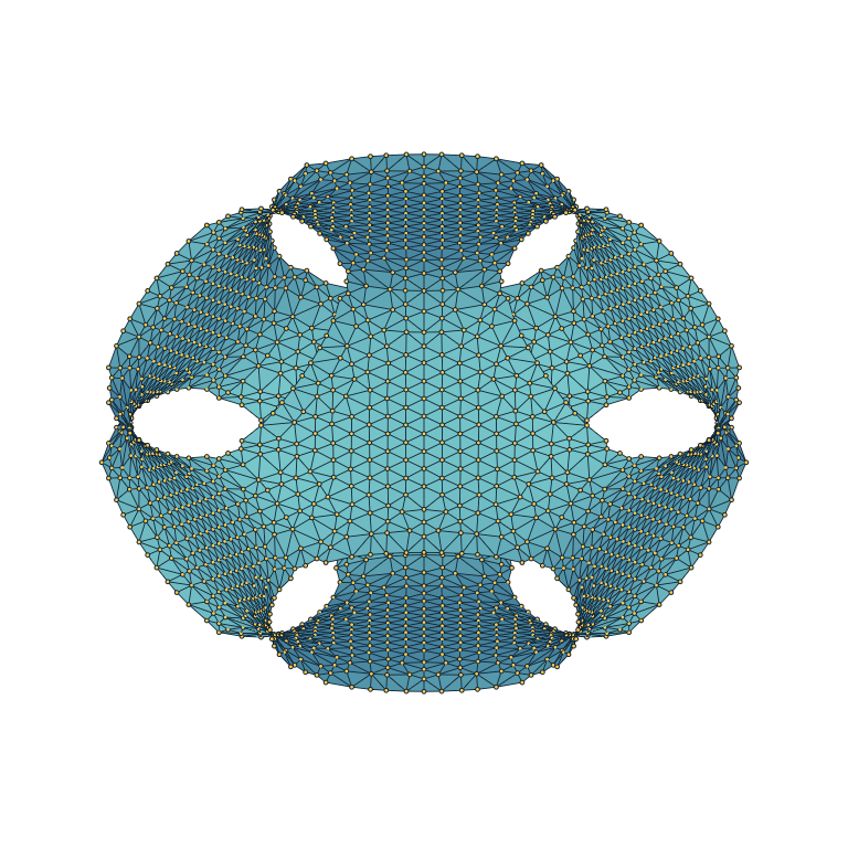 Bounded Schwarz-P level surface with visible faces, edges, and vertices