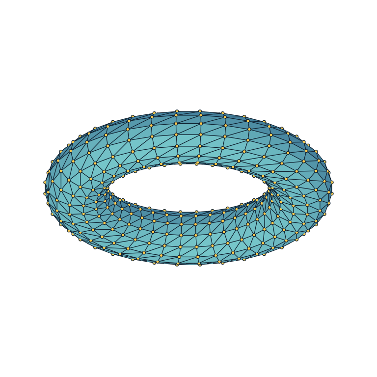 Sampled torus with visible faces, edges, and vertices
