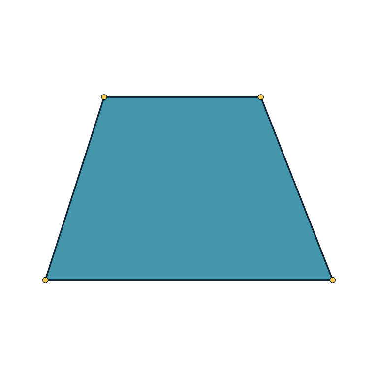Filled trapezoid with visible edges and vertices