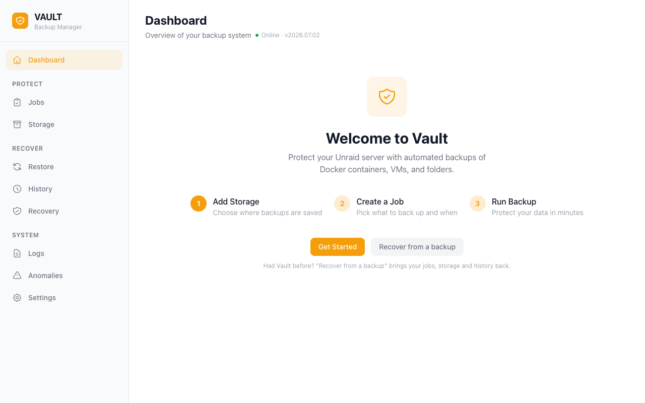 Vault Dashboard