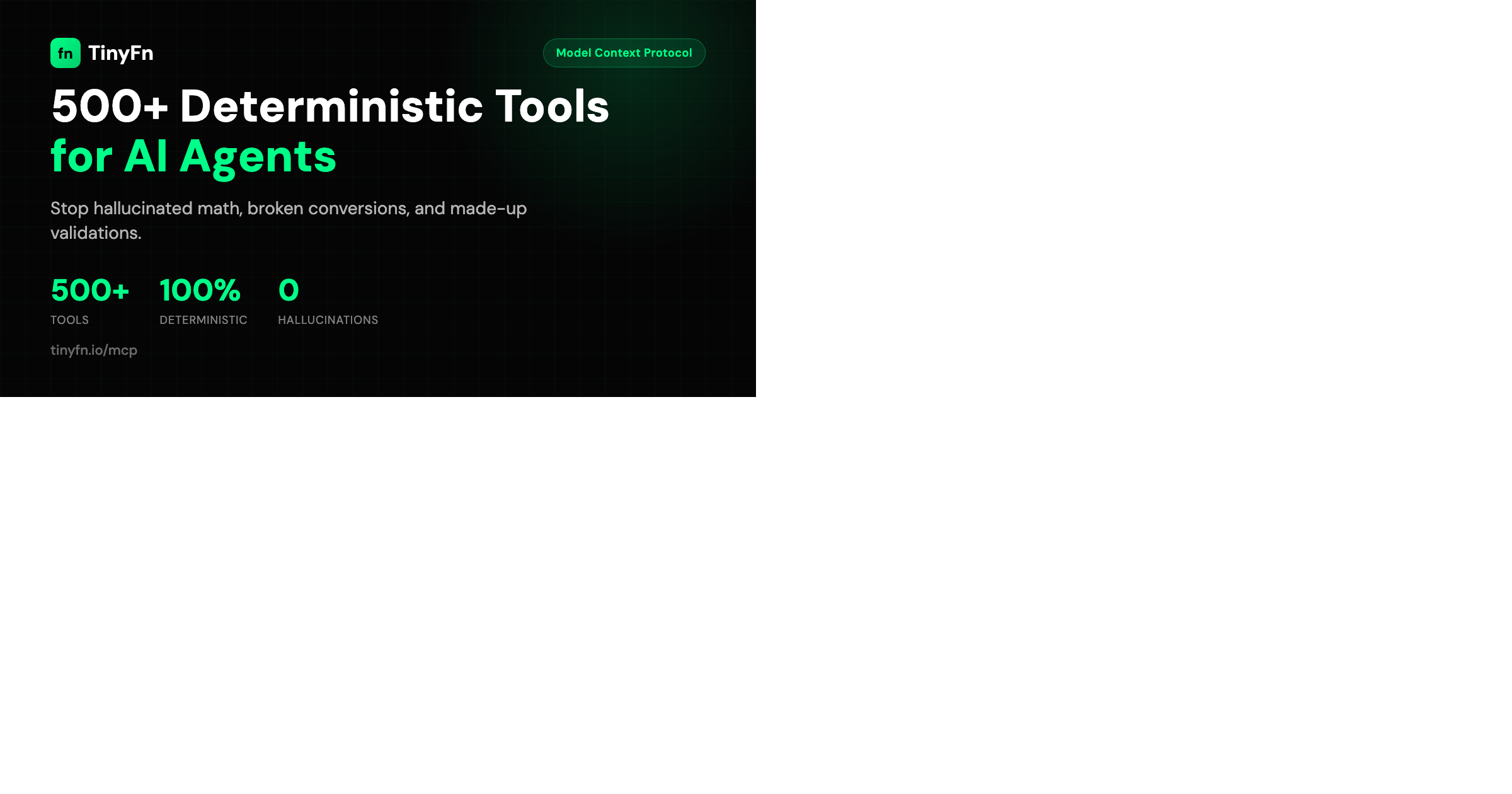TinyFn — 500+ Deterministic Tools for AI Agents