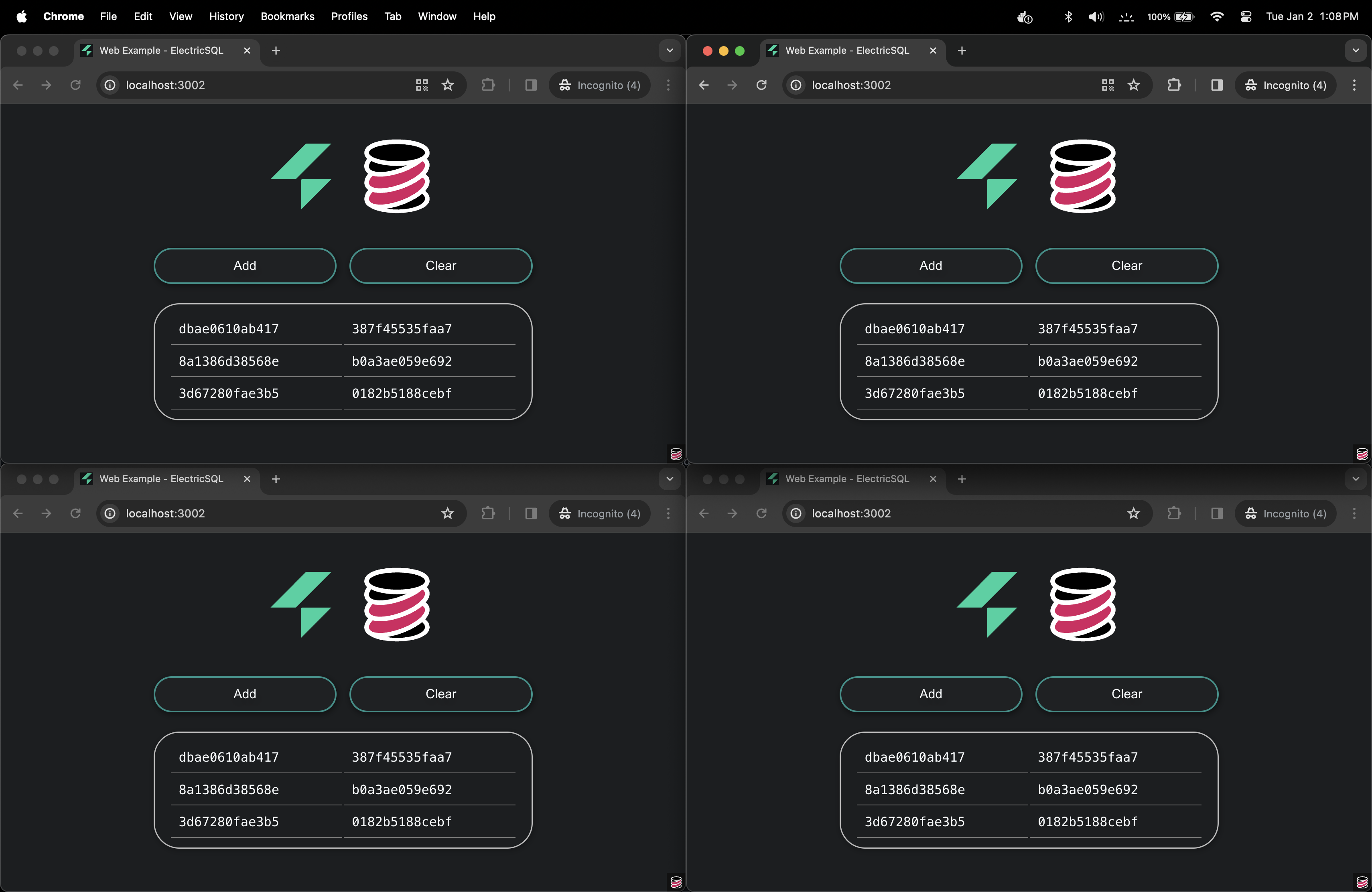 A four-way sync between browsers