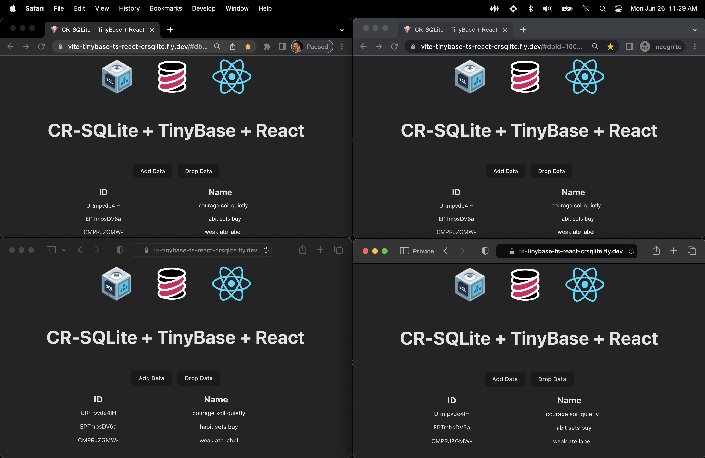 A four-way sync between browsers