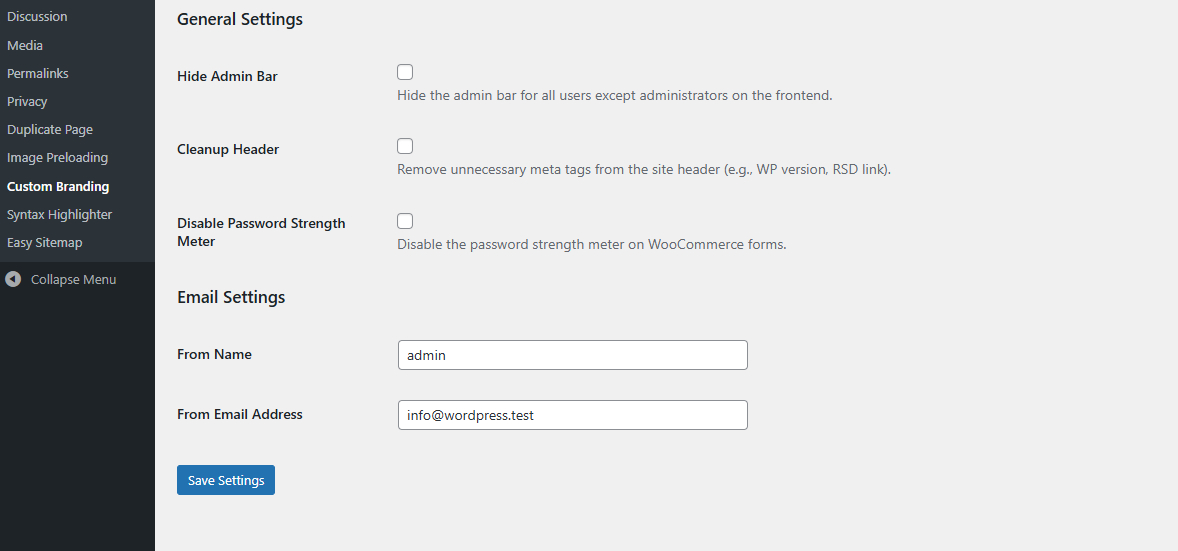 Email Settings