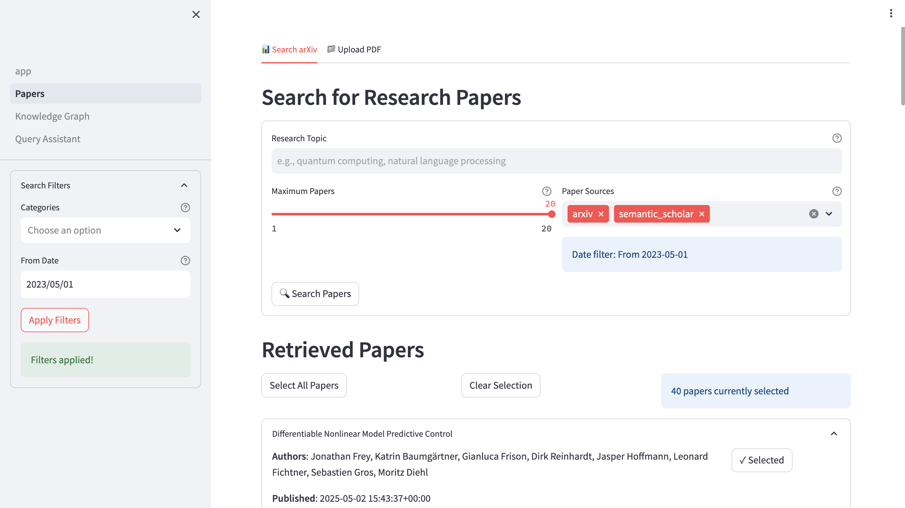 Search Interface
