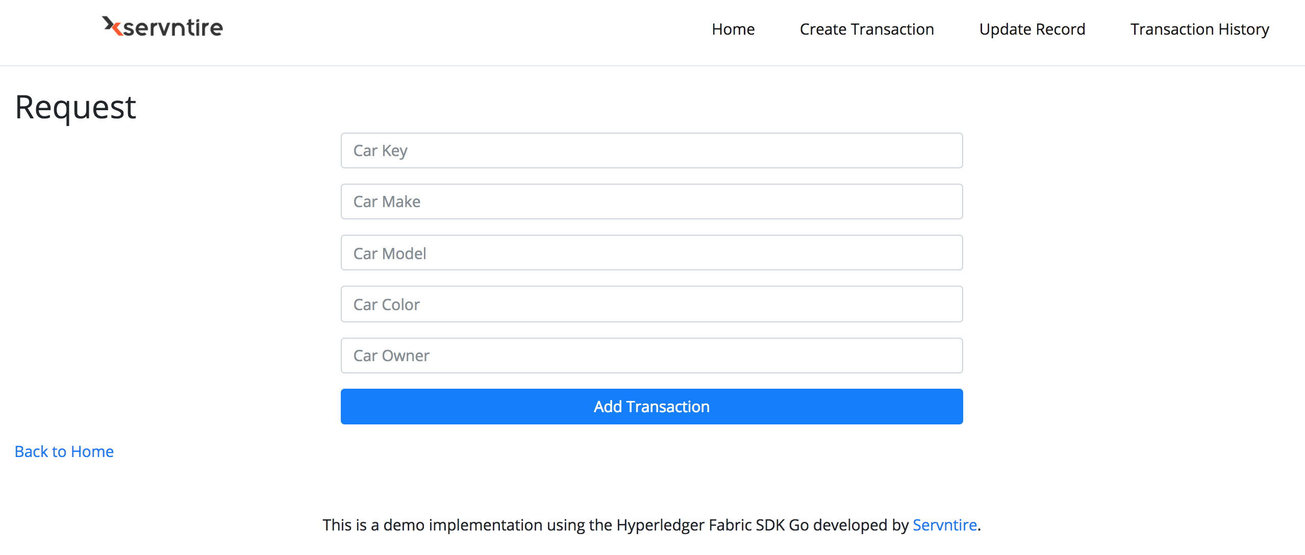 Screenshot Create Transaction