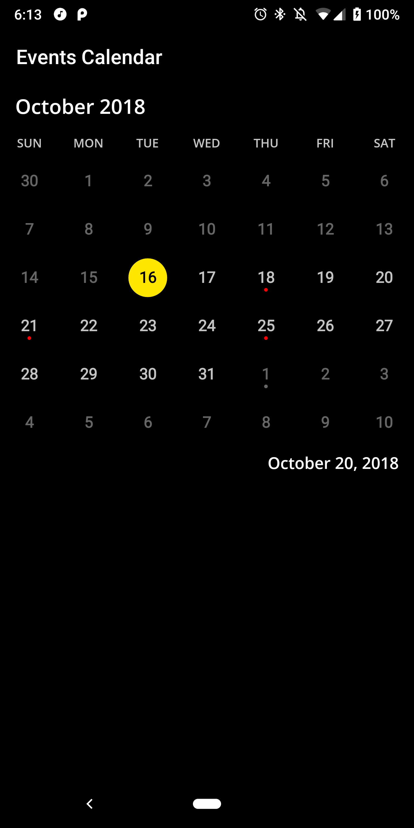 The Android Arsenal Views Events Calendar