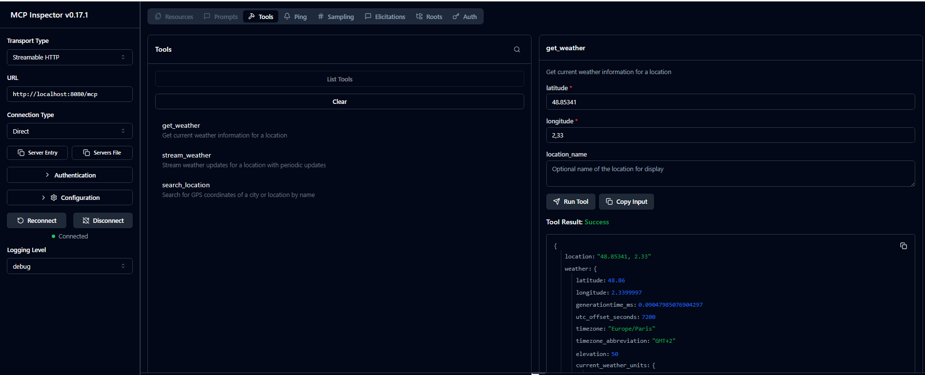MCP Inspector Example