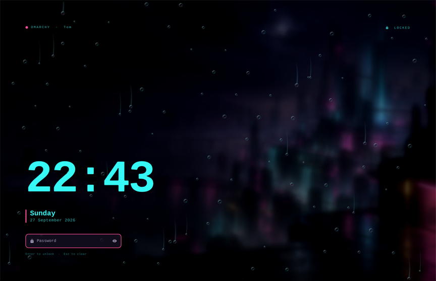 Neon District Rain lock-screen preview