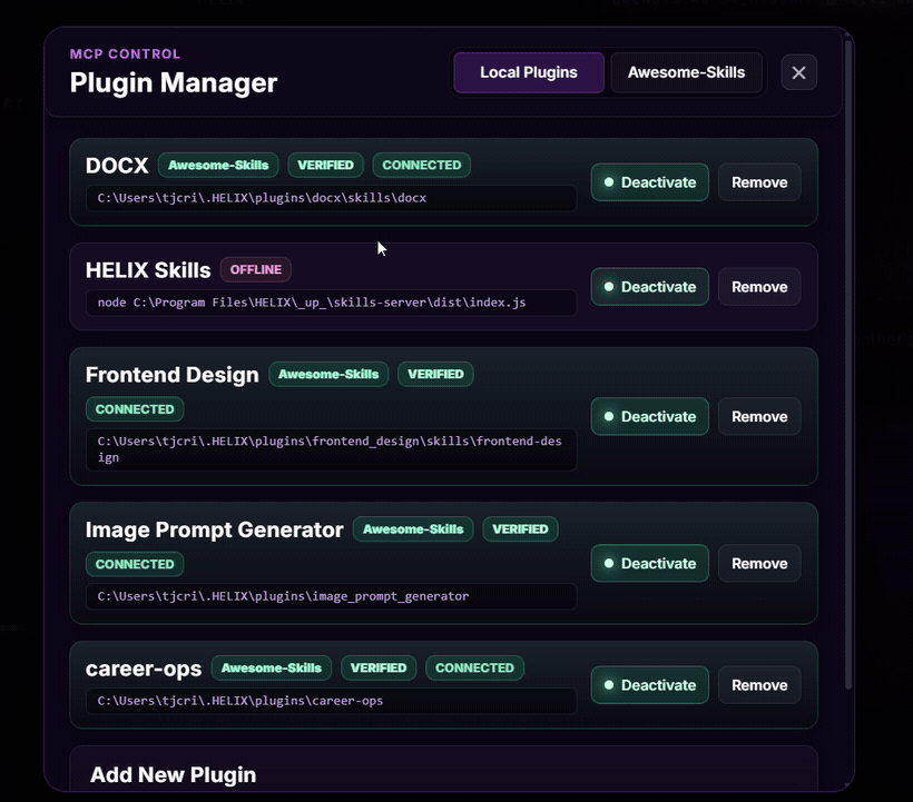 HELIX MCP plugins