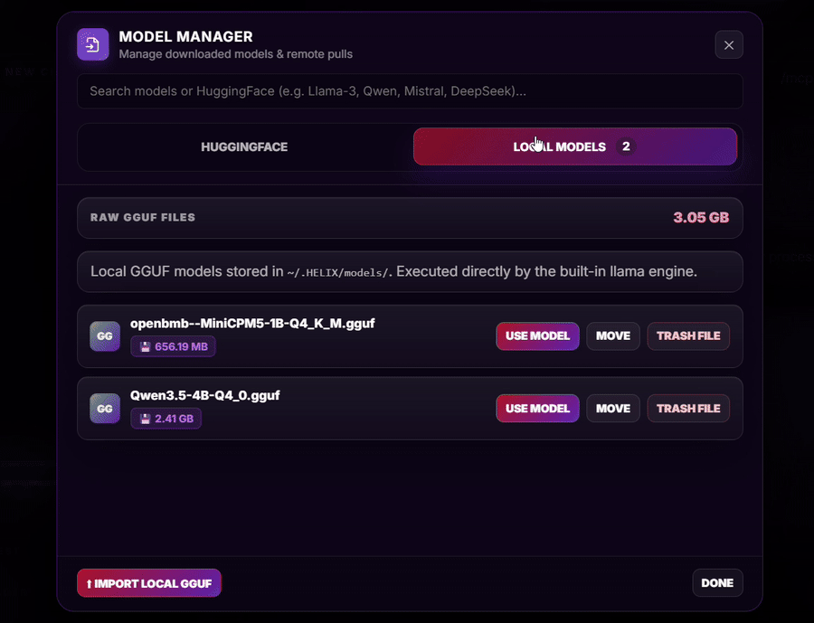 HELIX model manager