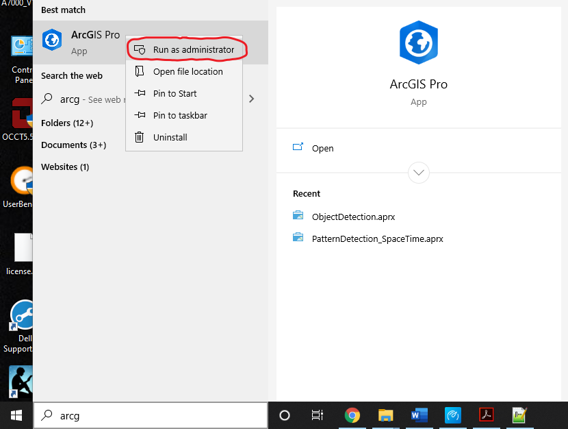 Run ArcGIS Pro as Admin
