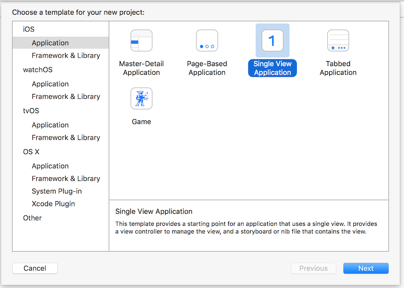 Create Single View Project