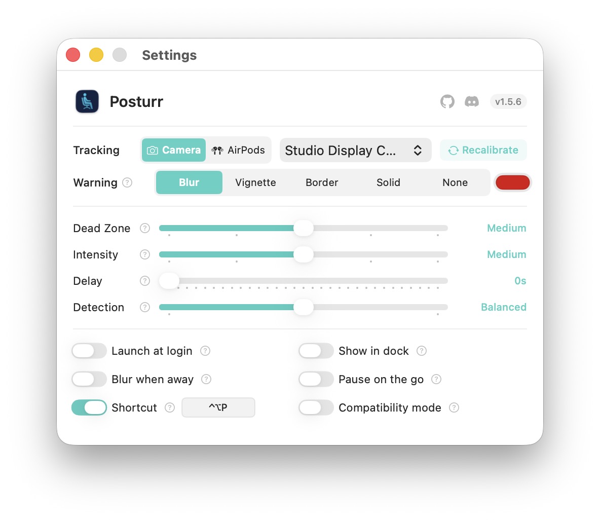 Settings Window