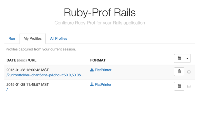 ruby-prof-rails My Profiles