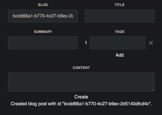 Create blog post UI - Submitted