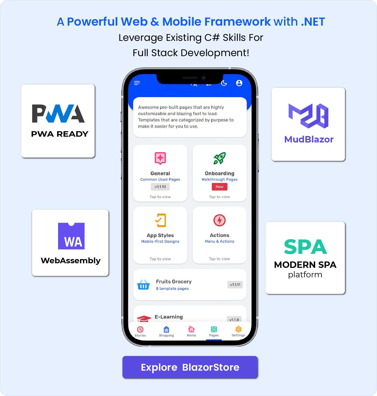 Blazor Store - PWA móvel e modelos de site com funções integradas poderosas - 10