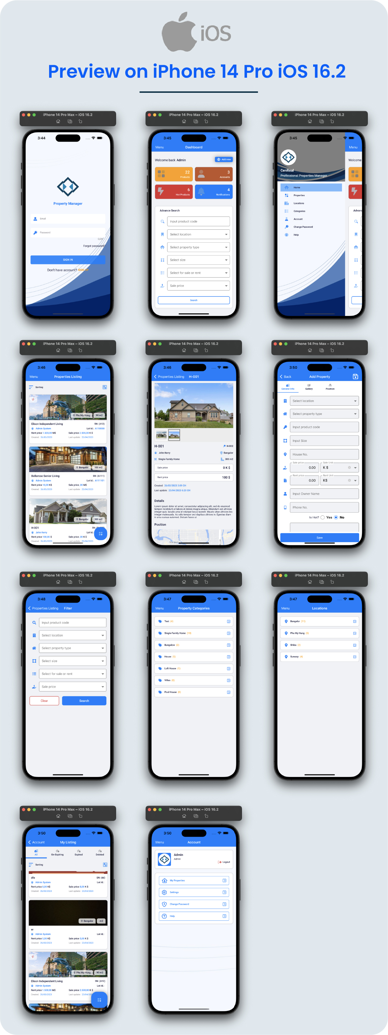 CenReal - Professional Property Manager Application Android + iOS