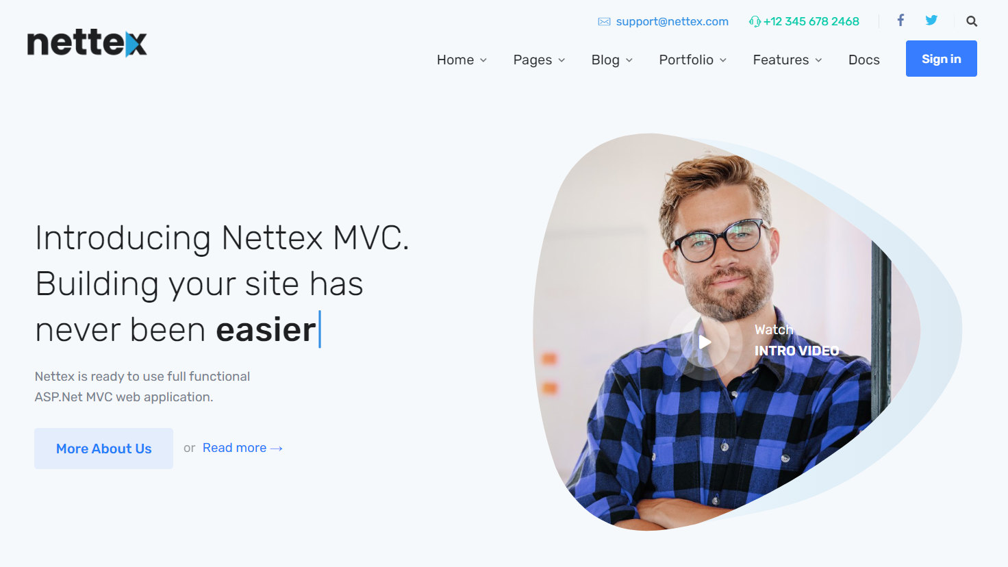 Nettex- .NET MVC Website Templates with Admin Dashboard - 1