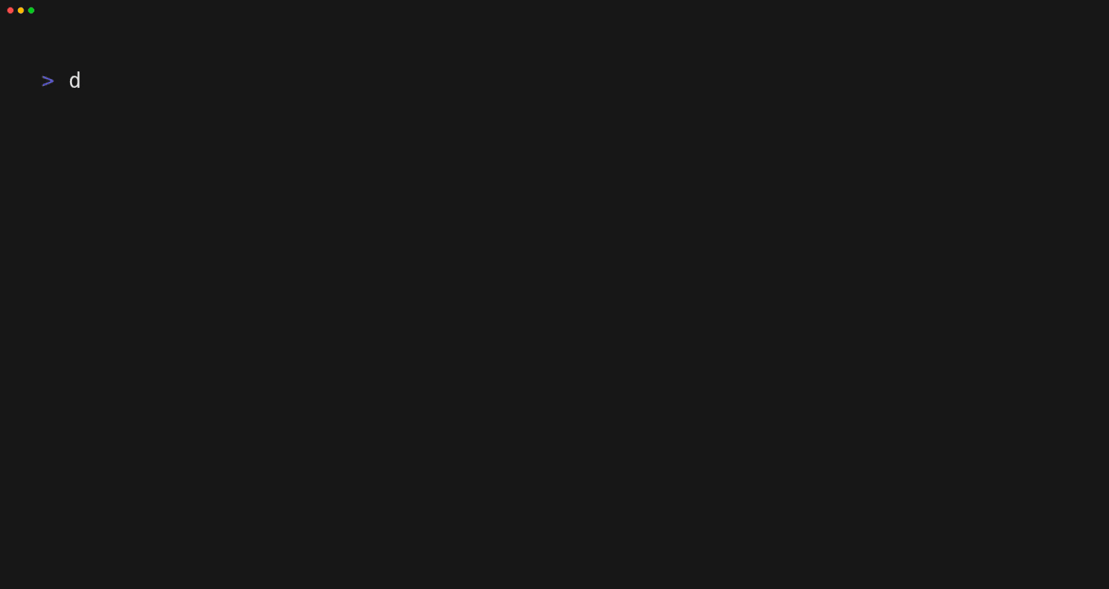 Example of a simple REPL session