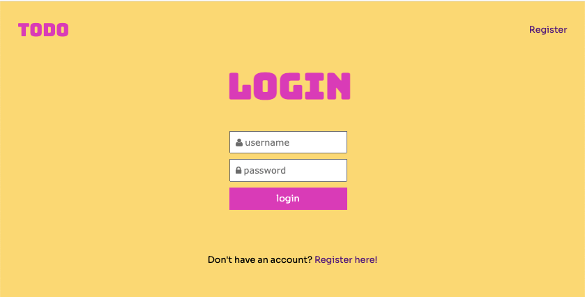 "Login screen"