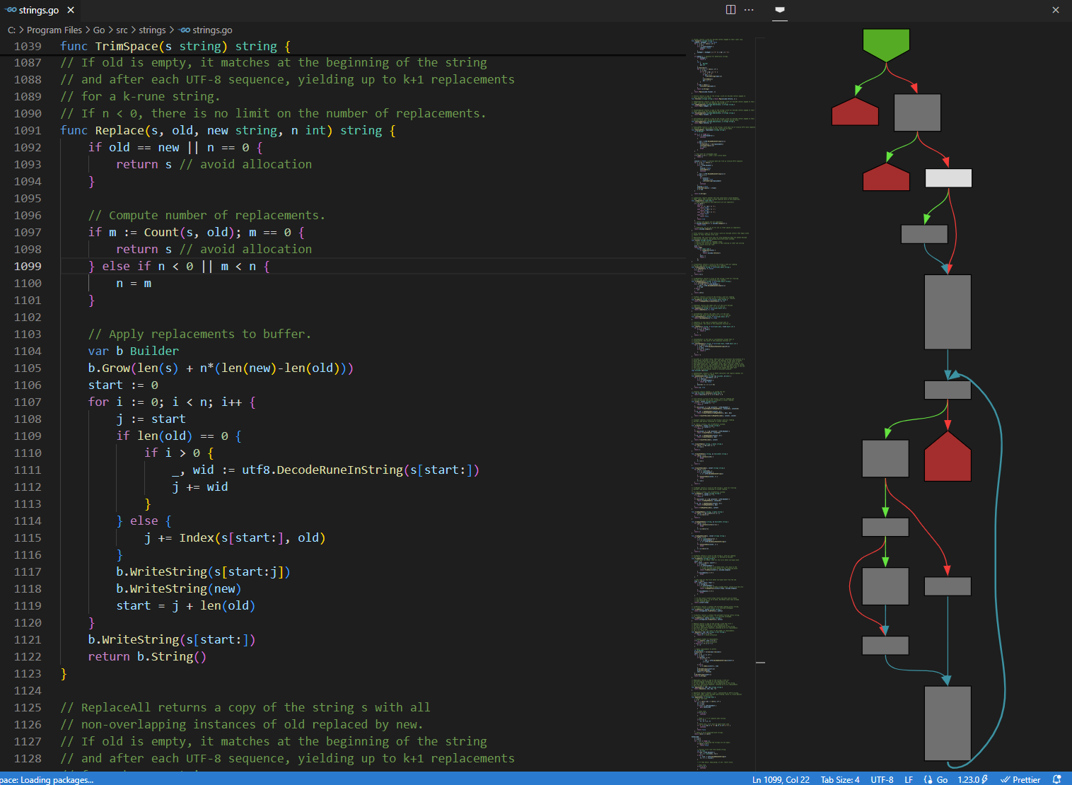 Screenshot of the extension