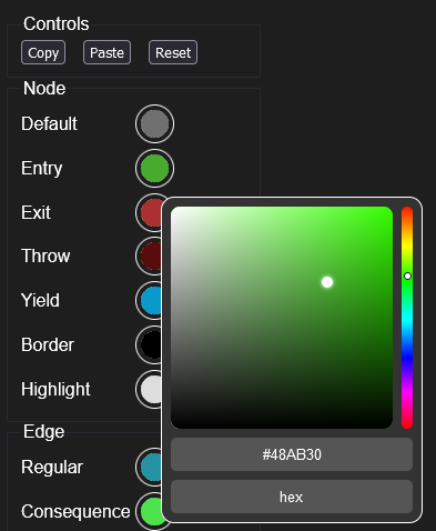 The interactive color picker