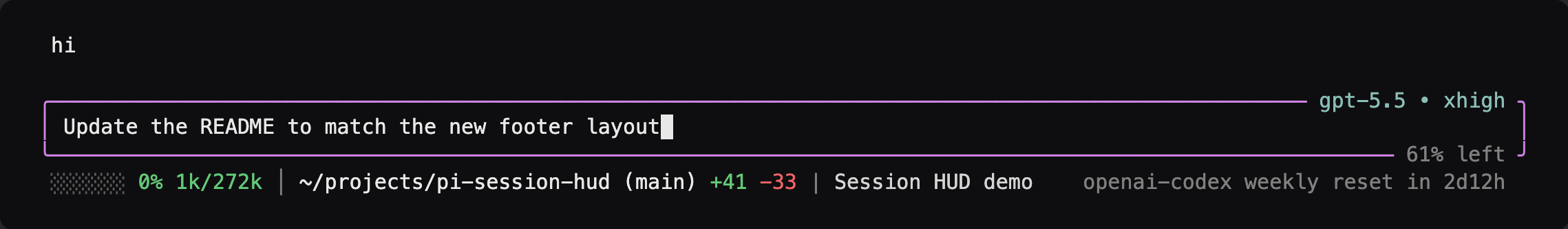 Session HUD editor chrome and footer
