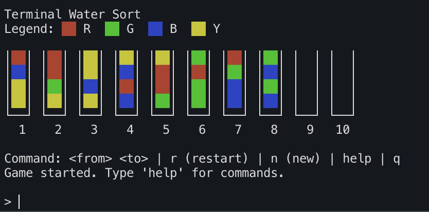 Terminal Water Sort gameplay