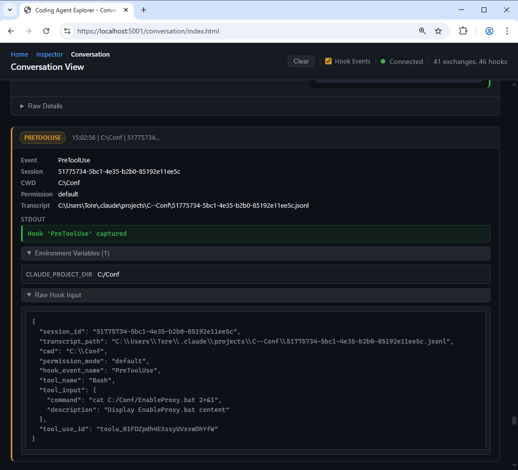 Hook Events in Conversation View
