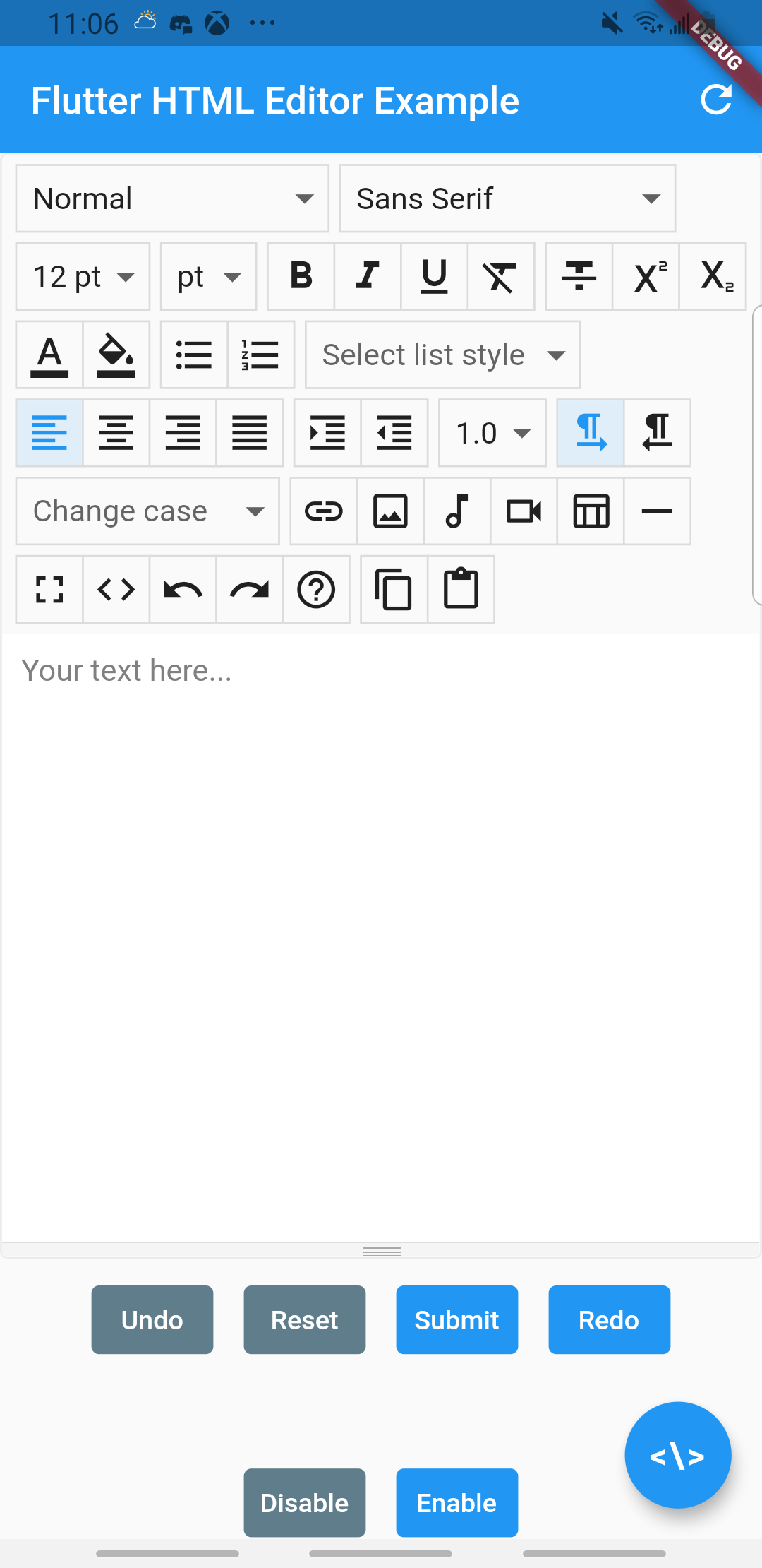 html rich text editor flutter