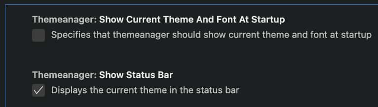 Themeanager settings menu configuration