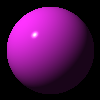 3D sphere with light reflection from produced by ray tracer