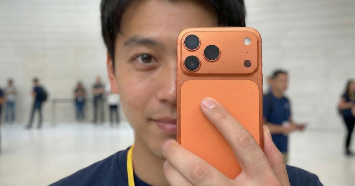 iphone 17 proを構える男性