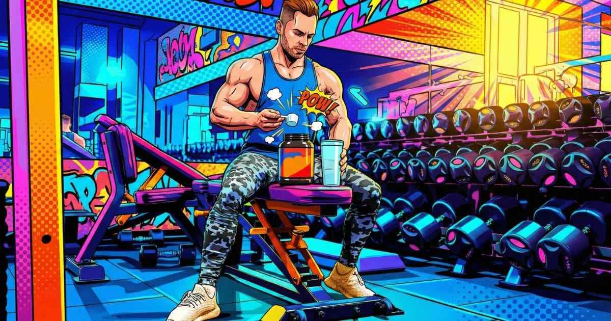 トレーニング中EAA摂取のポップアート