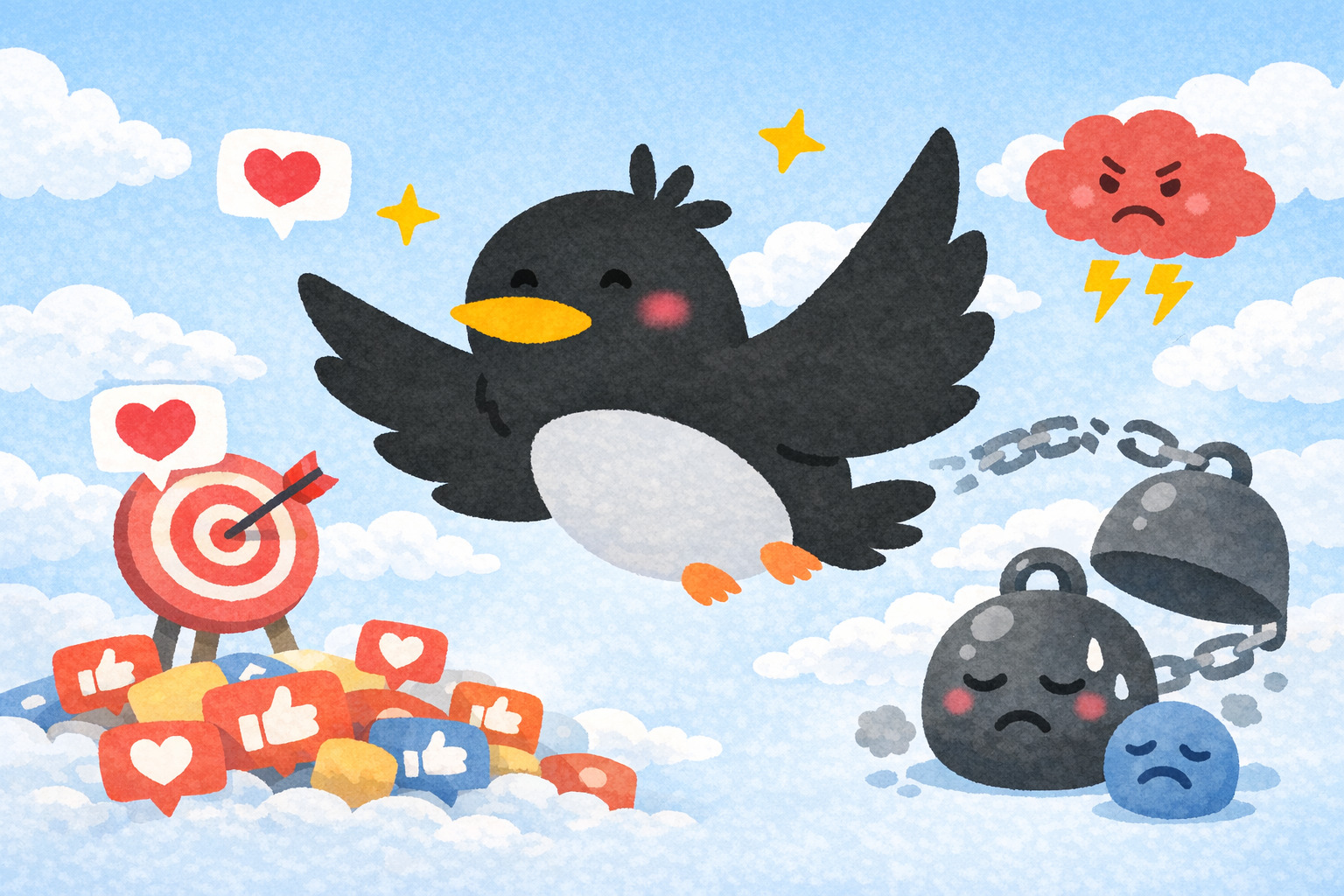 sns問題を呑気に飛んでいる鳥 sns問題を呑気に飛んでいる鳥